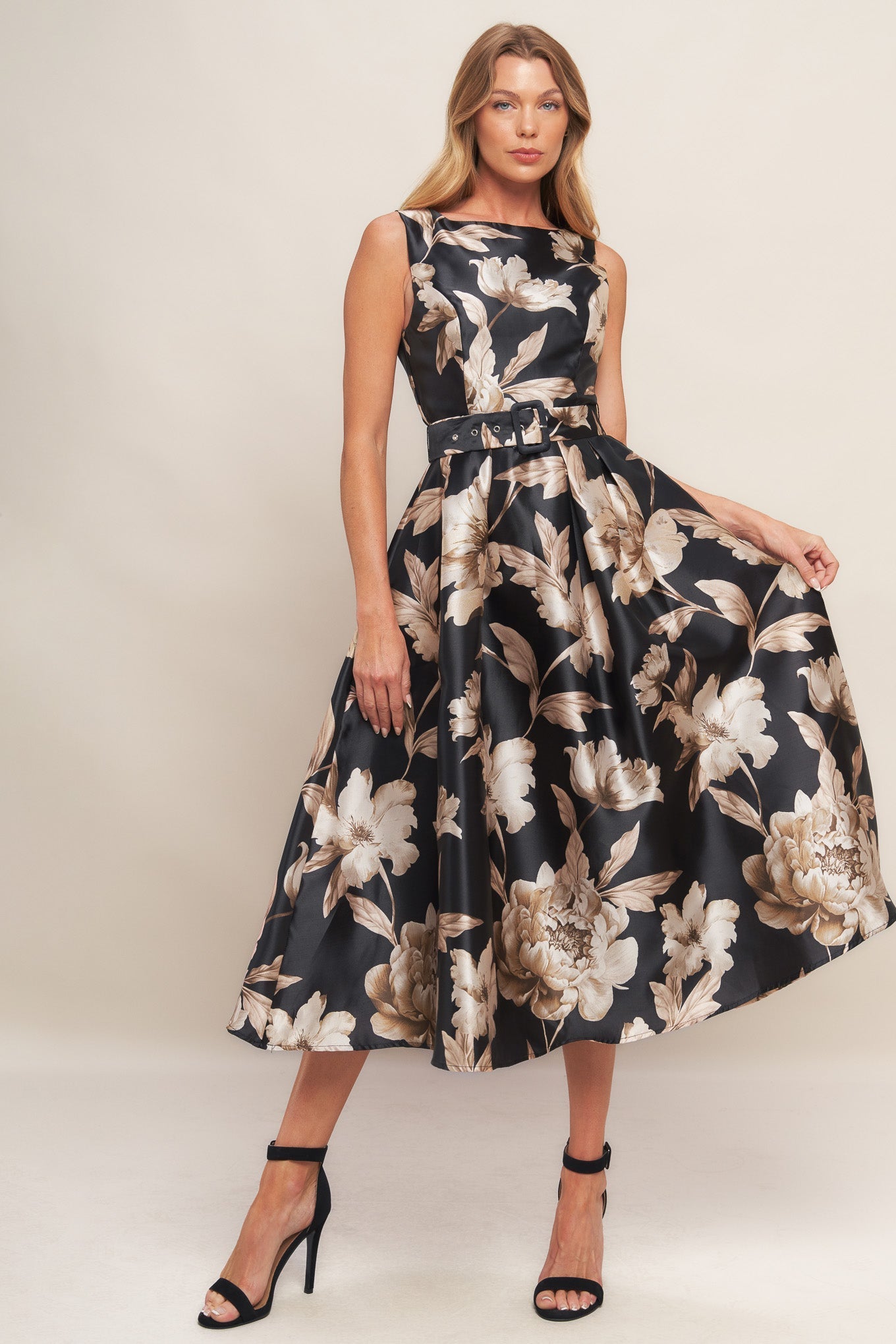 MOONLIGHT BLOSSOM WOVEN MIDI DRESS Flying Tomato